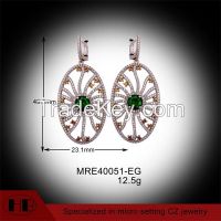 Two Tone Zirconia Rhodium Plating Earrings 925 Jewelry