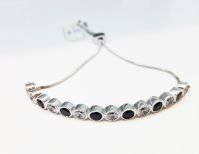Hottest 925 Sterling Silver Blace and White Zircon Bracelet or Customized