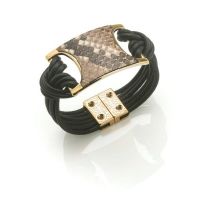 Brazilian Handmade leather bracelet  with python leathers