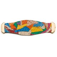 Brazilian Handmade leather bracelet  with Fish Mosaic