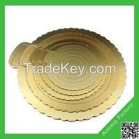 Gold and round mini cake boards, cake boards with handle