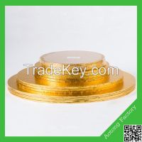 Round golden wooden cake drum cake boards cake tray
