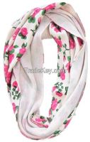 Rose printed ring scarf