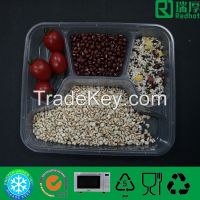 Clear Polypropylene Divided Rectangle Plastic Food Container