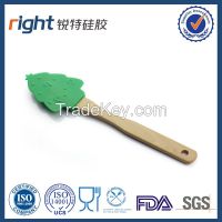Silicone spatula with wood handle for butter/Dongguan Right silicone