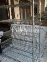 display rack of stainless steel.