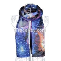 fashion women galaxy print scarf long scarf leopard scarves retail and wholesale