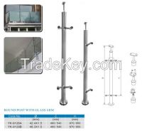 stainless steel stair balustrade with glass arm
