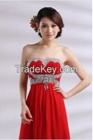 2014 New Empire Summer Dress Girl Party Tube Quality Long Bride Dress
