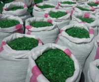 PET Bottles Grade Green Flakes Hot/Cold Washed