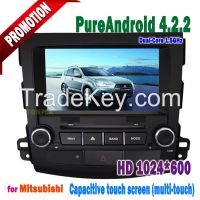 android 4.2.2 mitsubishi outlander car dvd player with 3G/WIFI AUX streeing wheel control gps Capacitive Screen radio