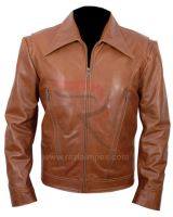 2016 fashion slim fit men leather jacket