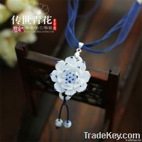 wholesale from 100pcs---Hot Handmade Ceramic Jewelry blue and white po