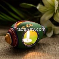 Terracotta Handpainted Tea Light Holder