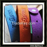 1.4mm thick full color faux suede leather baby Mosquito repellent bracelet