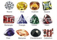 Glass crystal loose gemstones