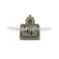 square zipper slider/puller with black enamel logo