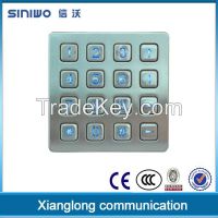 4x3 12 Keys Matrix Stainless Steel Backlit Illuminated Backlit Keypad