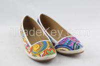 Women's Flat Casual Shoes with Colorful Upper, Slip-on Style