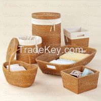 rattan basket laundry basket for household handwoven in Vietnam