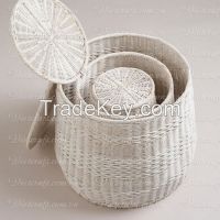 set of 3 rattan basket high quality laundry basket handmade in Vietnam