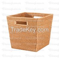 rattan basket handmade in Vietnam honey color eco-friendly basket