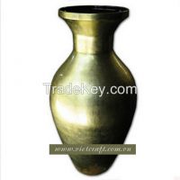 lacquer vase handmade in Vietnam nice design high quality lacquer vase yellow gold color