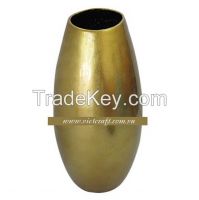 lacquer vase handmade in Vietnam dark gold color nice design high quality lacquer vase