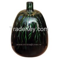 lacquer vase black vase handmade in Vietnam nice design high quality lacquer vase 