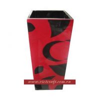 lacquer vase handmade in Vietnam nice design high quality lacquer vase black and red color