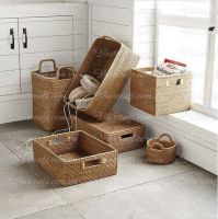 rattan basket laundry basket for household handwoven in Vietnam