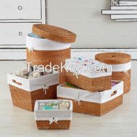 rattan basket laundry basket for household handwoven in Vietnam