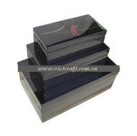 lacquer box jewelry box handmade in Vietnam wholesale lacquer box set of 3 black color