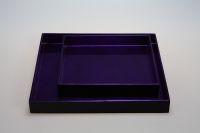 lacquer tray handmade in Vietnam violet metallic color
