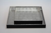 lacquer tray handmade in Vietnam silver metallic color