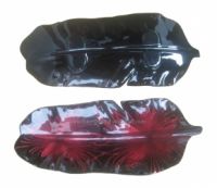 lacquer tray handmade in Vietnam leaf shape 