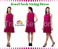 Fuegobella Jewel Neck Swing Dress