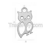 925 Sterling Silver Owl Charm, Pendant (rhodium, gold or rose plating available)