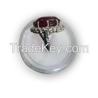 Aqeeq Silver Ring With Zircon