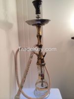 KHALIL MAMOON HOOKAH BRASS CERAMIC 34&quot; .