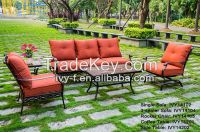 patio& lawn outdoor seating cast aluminum sofa set conversation sectionals rocker chair deep seating with thick cushion padded