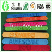 promotion gift silicone  slap bracelet factory prices wholeslae wristband