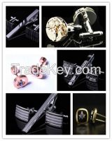 stainless steel cuff links and tie clip