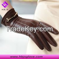 fashion women sheepskin leather gloves