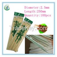 250x2.5mm  disposable bamboo skewer,bamboo stick