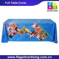 Factory Custom Full Color Printed Polyester Table Cloth, Table Throw, Table Cover