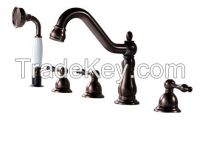 5 hole bathtub faucet with hand shower