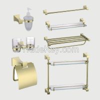 Glass Shelf towel ring brass and stainless steel bathroom accessories sets