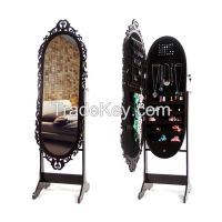 Four Colors Living Room MDF Jewelry Cabinet with Mirror Wholesale