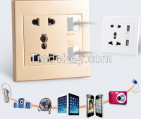 Power Supply usb wall socket 250V with 2.1A USB Charger Ports